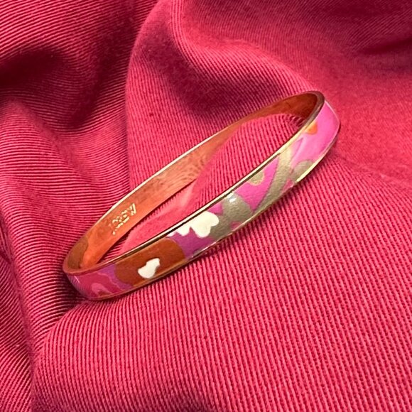 J. Crew Enamel Gold-Tone Bangle Bracelet Abstract Design - Picture 2 of 15